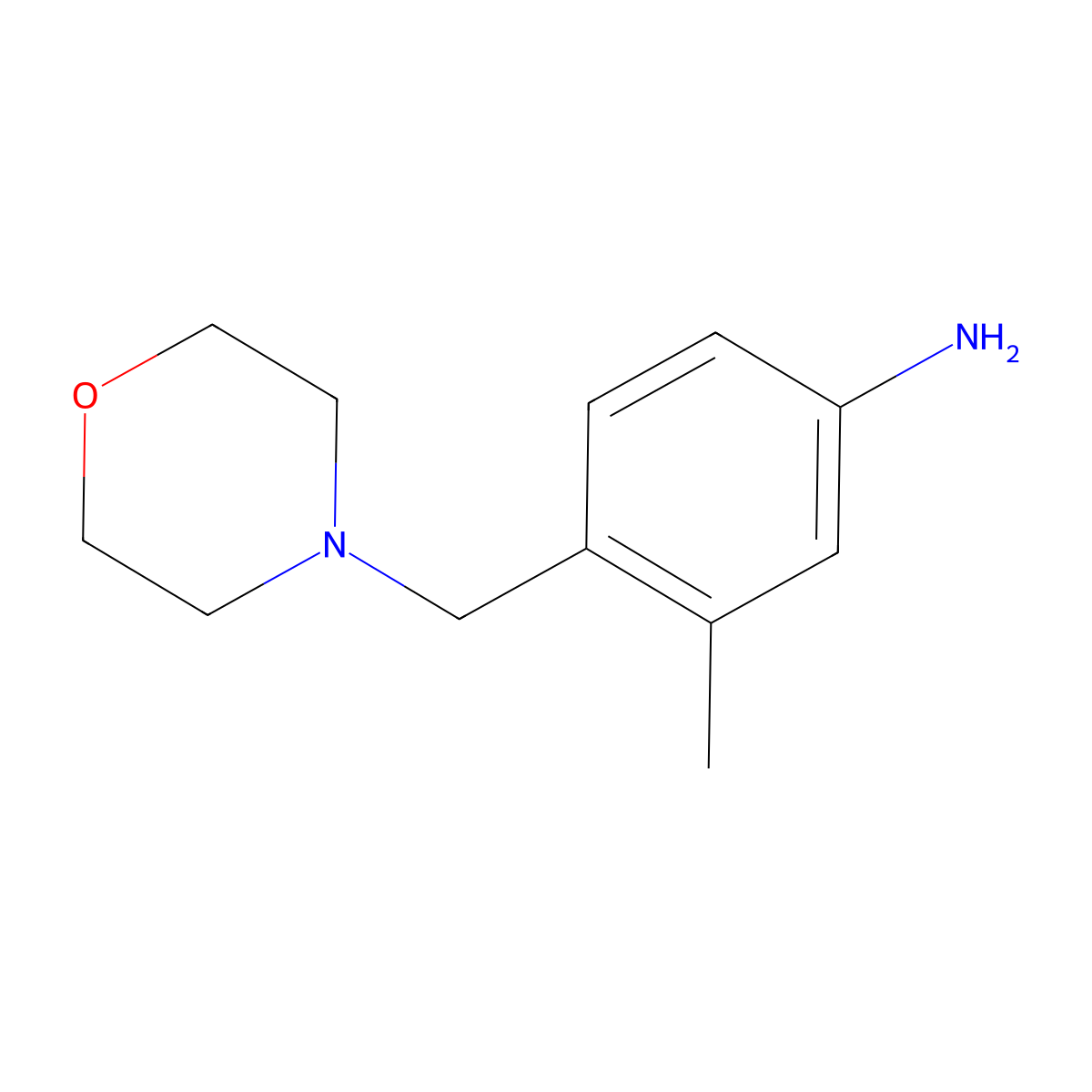3-Methyl-4-(morpholin-4-ylmethyl)aniline molecular structure, CAS 1818411-73-2