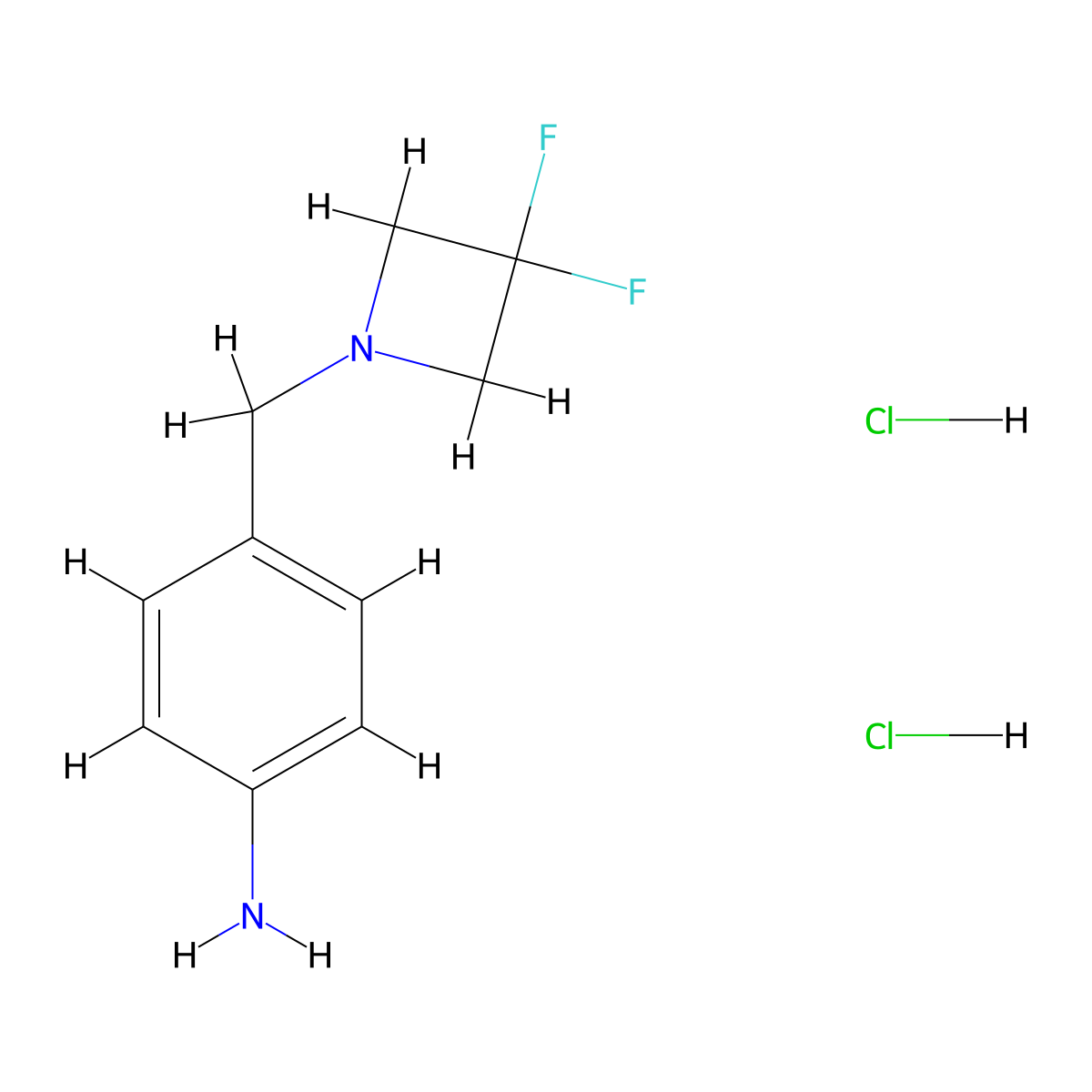 4-((3,3-Difluoroazetidin-1-yl)methyl)aniline dihydrochloride molecular structure, CAS 1818412-12-2