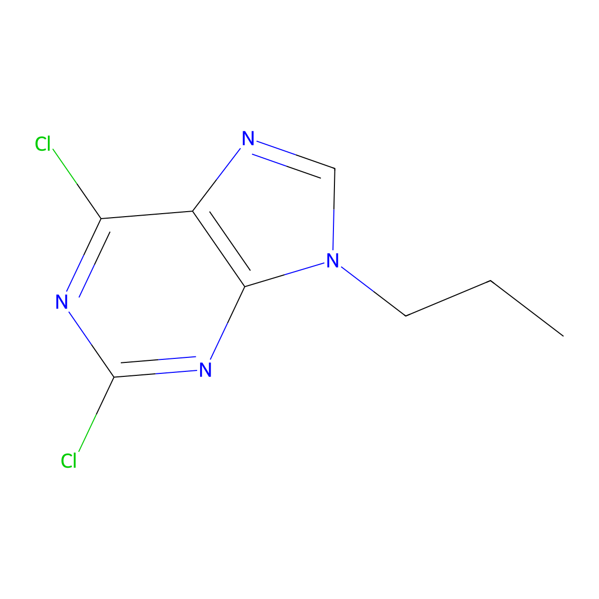 2,6-dichloro-9-propyl-9H-purine molecular structure, CAS 181862-20-4