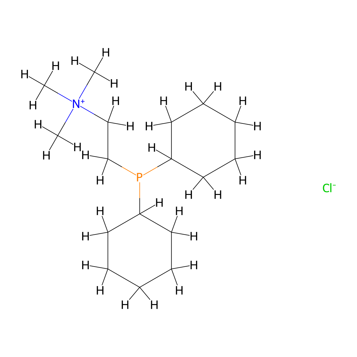 2-(Dicyclohexylphosphino)-N,N,N-trimethylethanaminium chloride molecular structure, CAS 181864-78-8