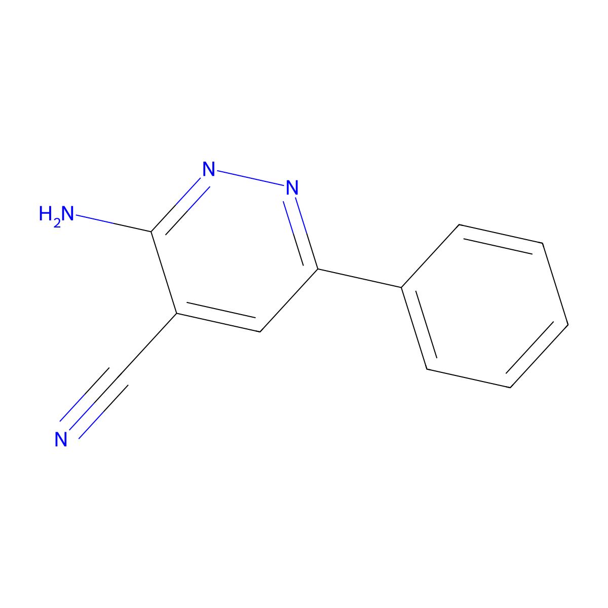 3-Amino-6-phenylpyridazine-4-carbonitrile molecular structure, CAS 181867-11-8
