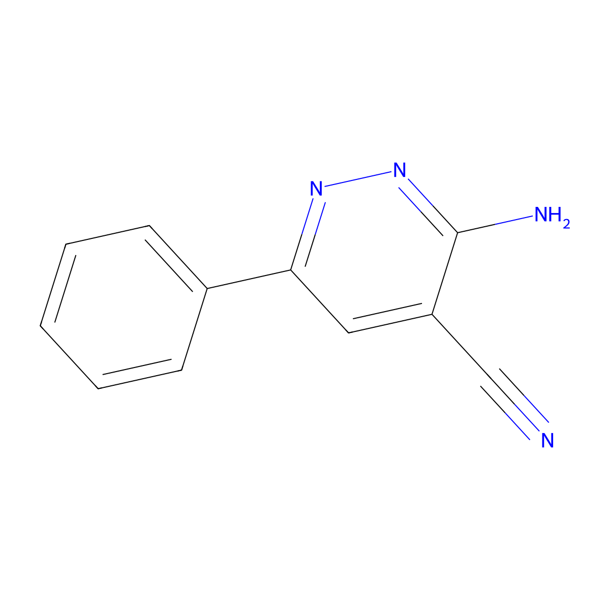 3-Amino-6-phenylpyridazine-4-carbonitrile molecular structure, CAS 181867-11-8