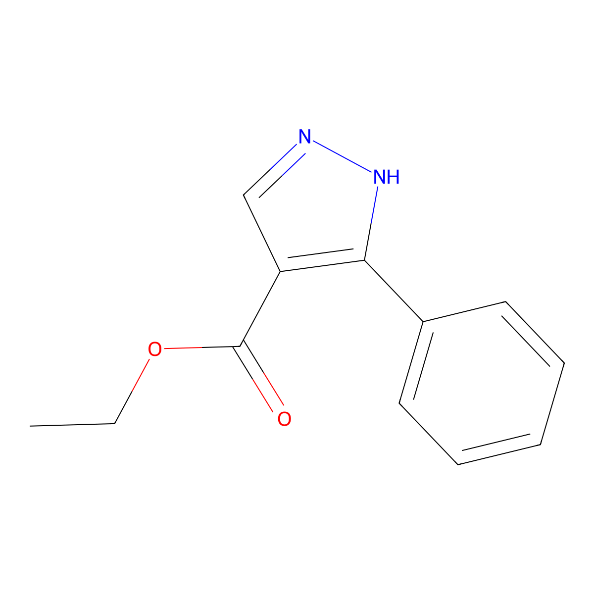1H-Pyrazole-4-carboxylic acid, 3-phenyl-, ethyl ester molecular structure, CAS 181867-24-3