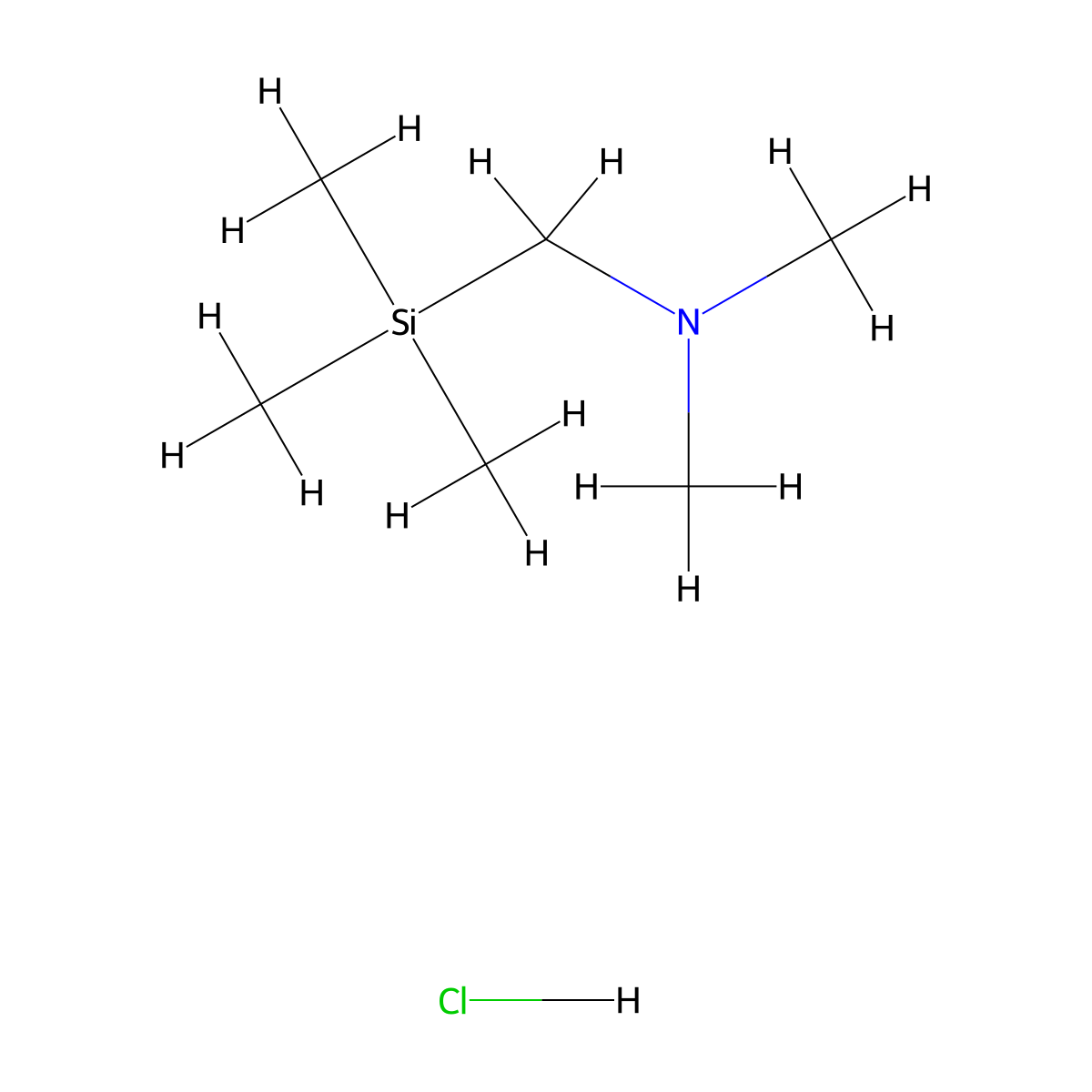 N,N-dimethyl-1-trimethylsilylmethanamine;hydrochloride molecular structure, CAS 18187-15-0