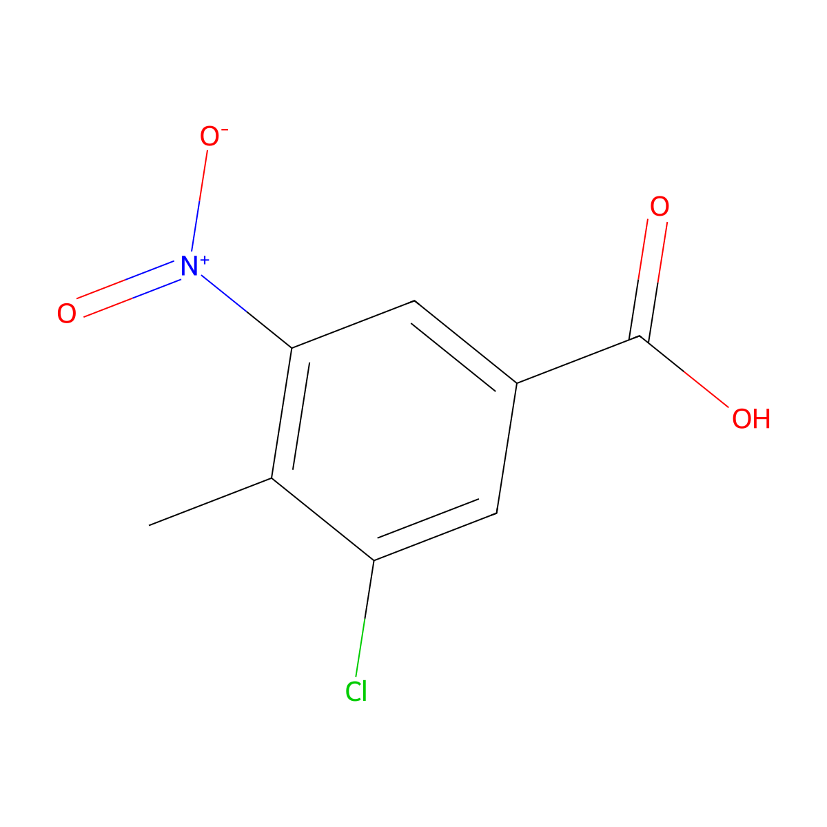 3-Chloro-4-methyl-5-nitrobenzoic acid molecular structure, CAS 181871-69-2