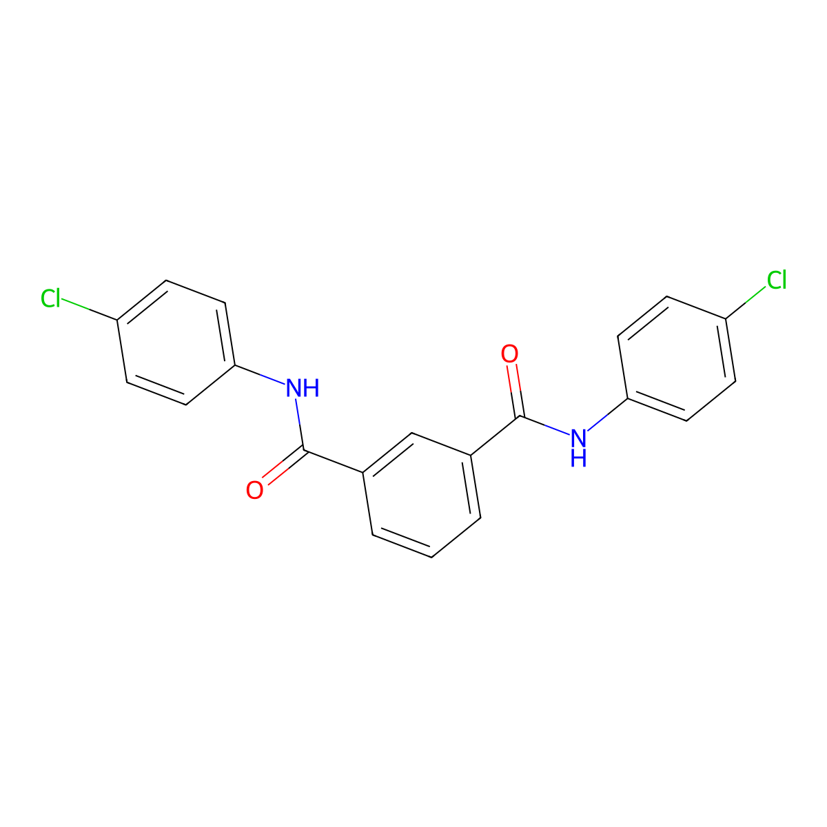 1-N,3-N-bis(4-chlorophenyl)benzene-1,3-dicarboxamide molecular structure, CAS 181872-35-5