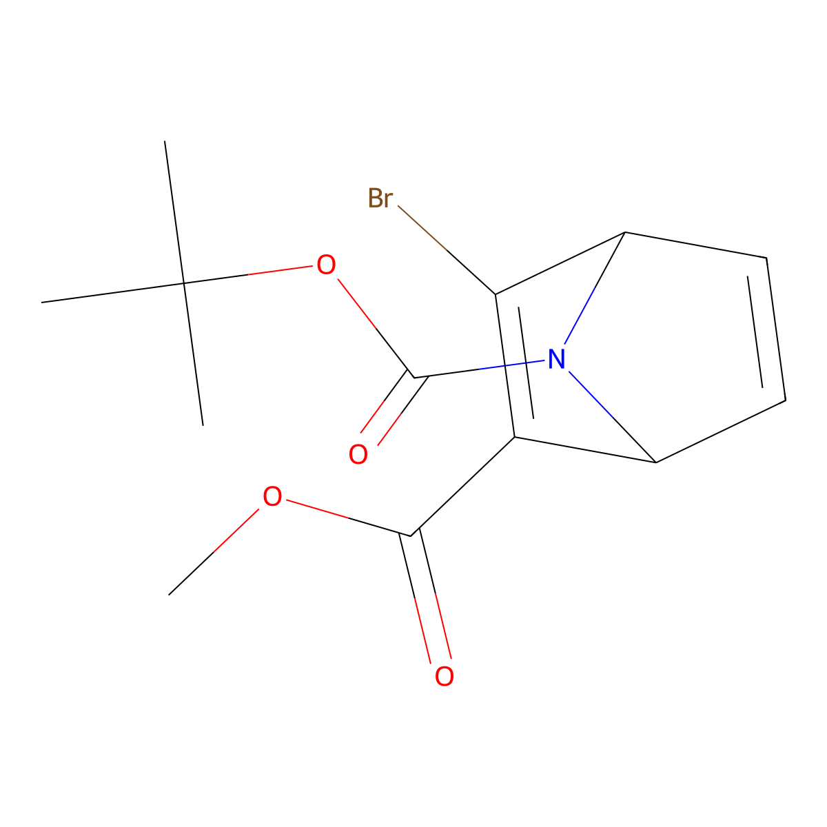 7-Tert-butyl 2-methyl 3-bromo-7-azabicyclo[2.2.1]hepta-2,5-diene-2,7-dicarboxylate molecular structure, CAS 181873-33-6