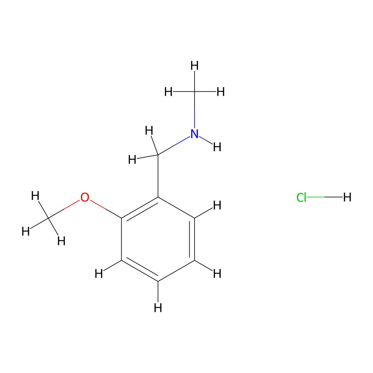 1-(2-Methoxyphenyl)-N-methylmethanamine hydrochloride molecular structure, CAS 181880-42-2