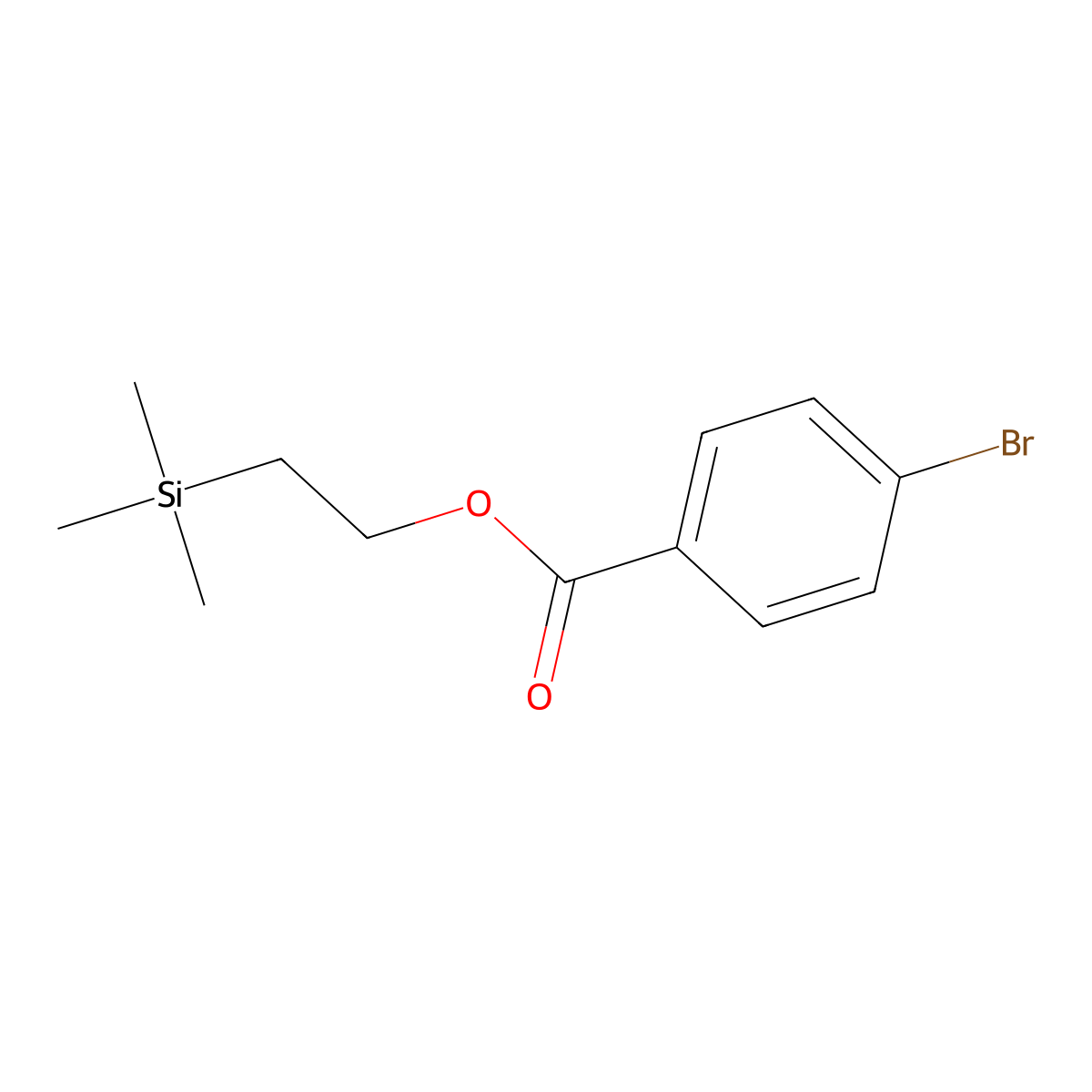 Benzoic acid, 4-bromo-, 2-(trimethylsilyl)ethyl ester molecular structure, CAS 1818831-14-9