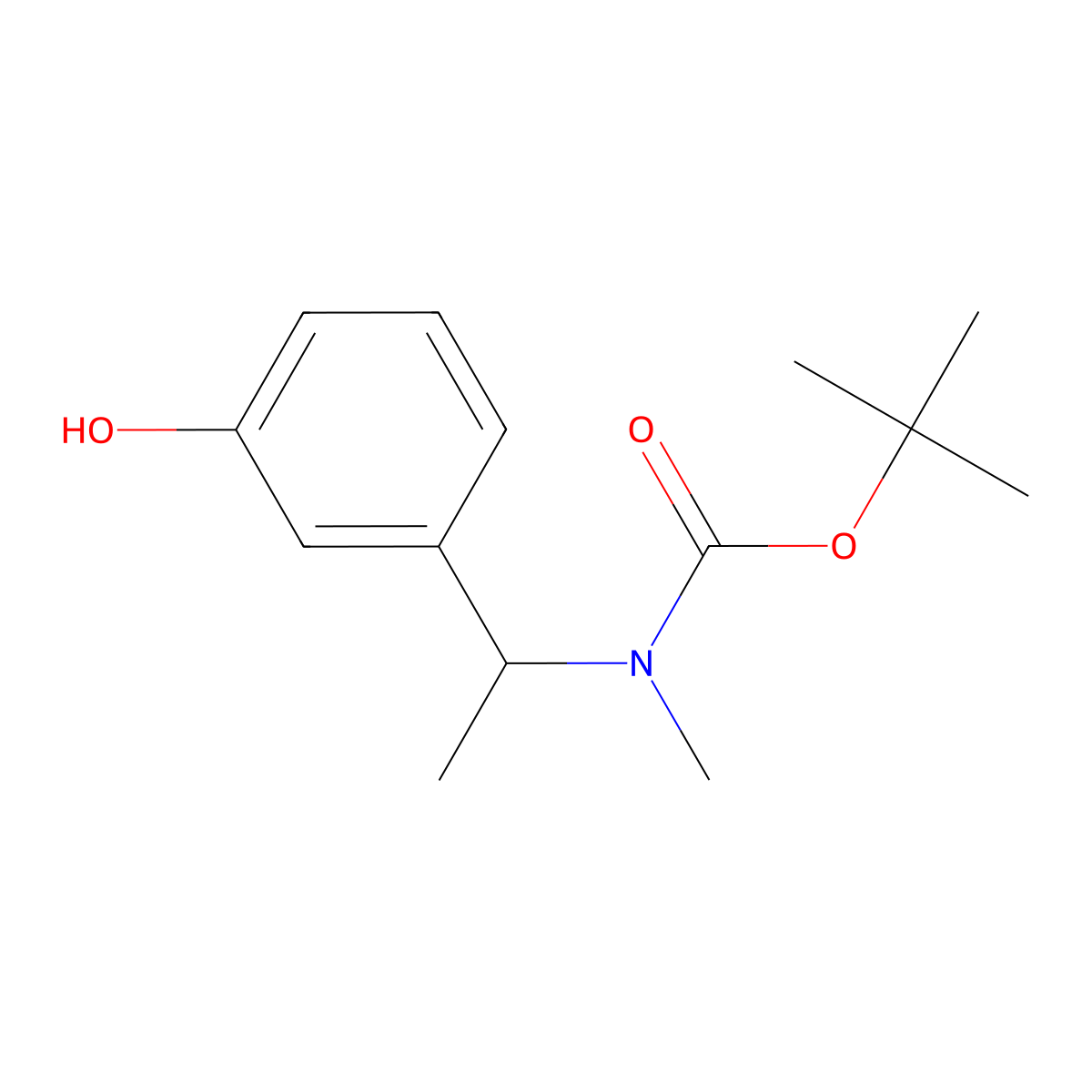 tert-butyl N-[1-(3-hydroxyphenyl)ethyl]-N-methylcarbamate molecular structure, CAS 1818843-60-5