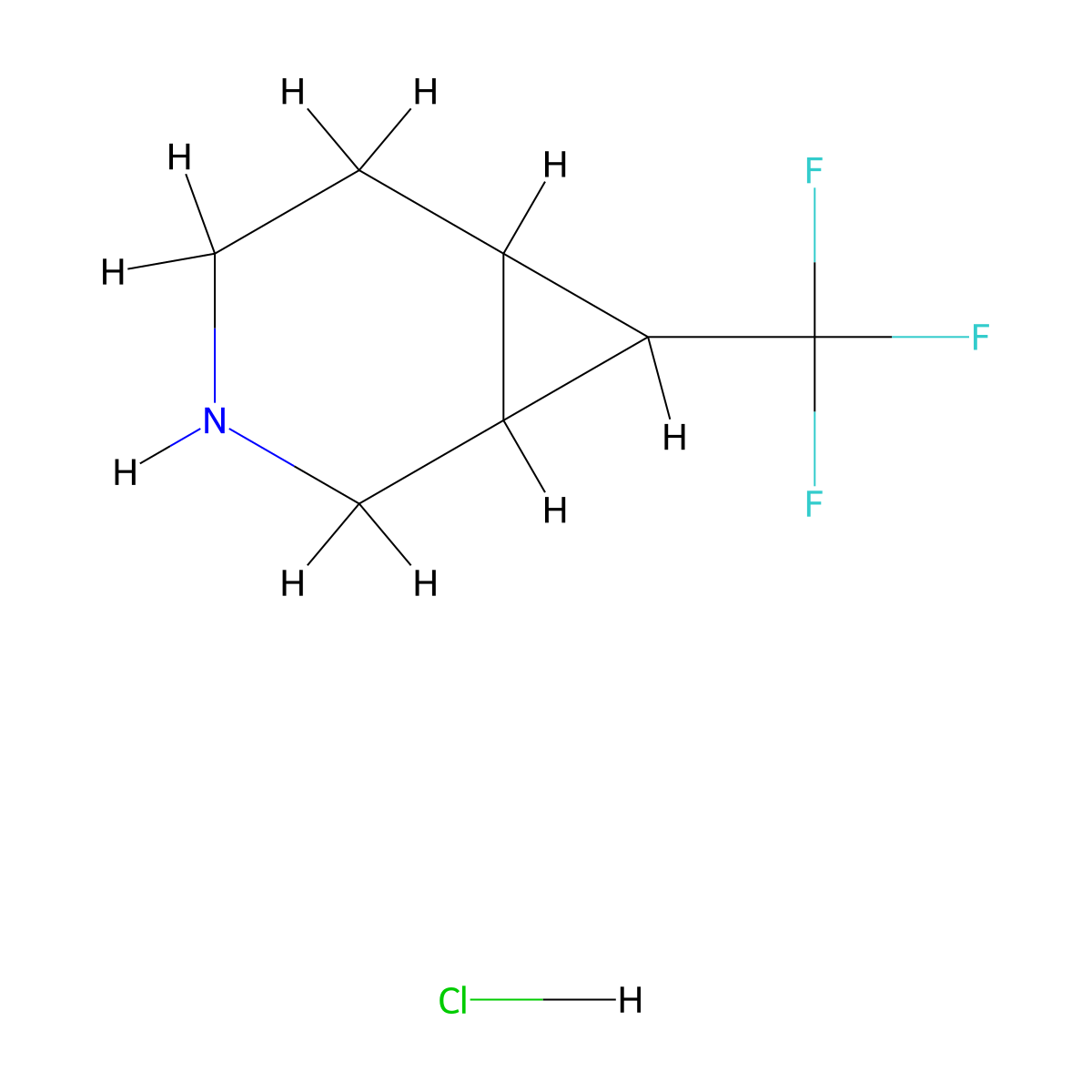 7-(Trifluoromethyl)-3-azabicyclo[4.1.0]heptane hydrochloride molecular structure, CAS 1818847-27-6