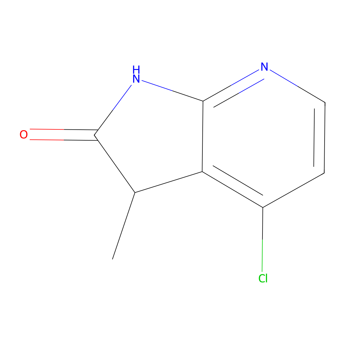 4-Chloro-3-methyl-1H,2H,3H-pyrrolo[2,3-b]pyridin-2-one molecular structure, CAS 1818847-33-4
