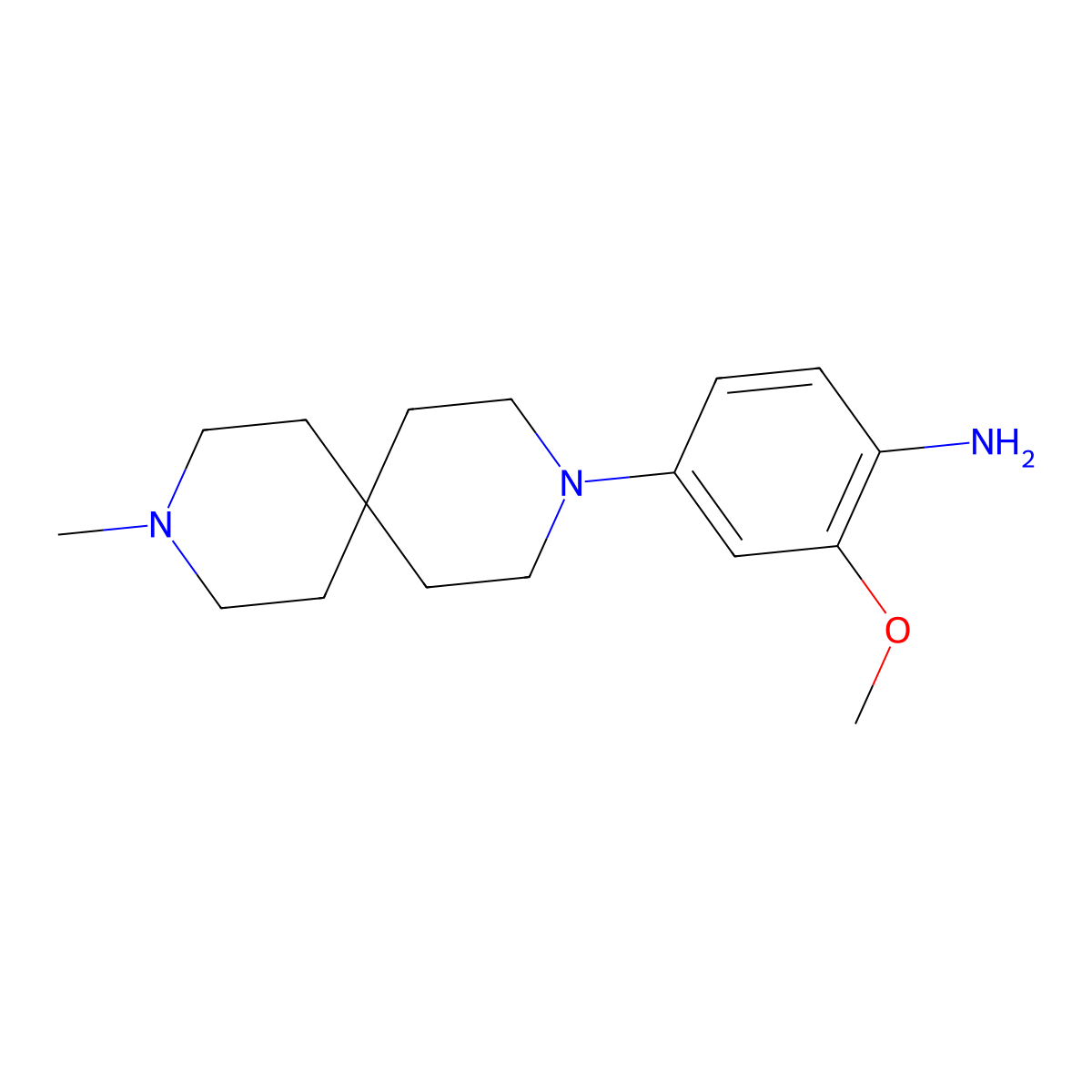 2-Methoxy-4-(9-methyl-3,9-diazaspiro[5.5]undecan-3-yl)aniline molecular structure, CAS 1818847-36-7