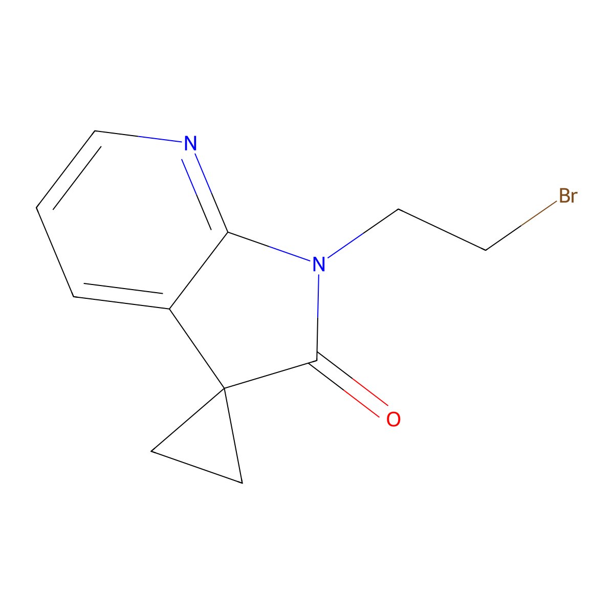 1'-(2-Bromoethyl)-1',2'-dihydrospiro[cyclopropane-1,3'-pyrrolo[2,3-b]pyridine]-2'-one molecular structure, CAS 1818847-40-3