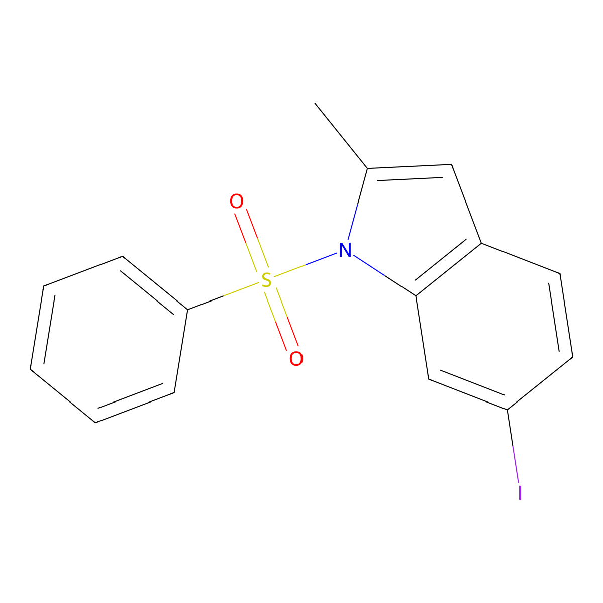 1-(Benzenesulfonyl)-6-iodo-2-methyl-1H-indole molecular structure, CAS 1818847-55-0