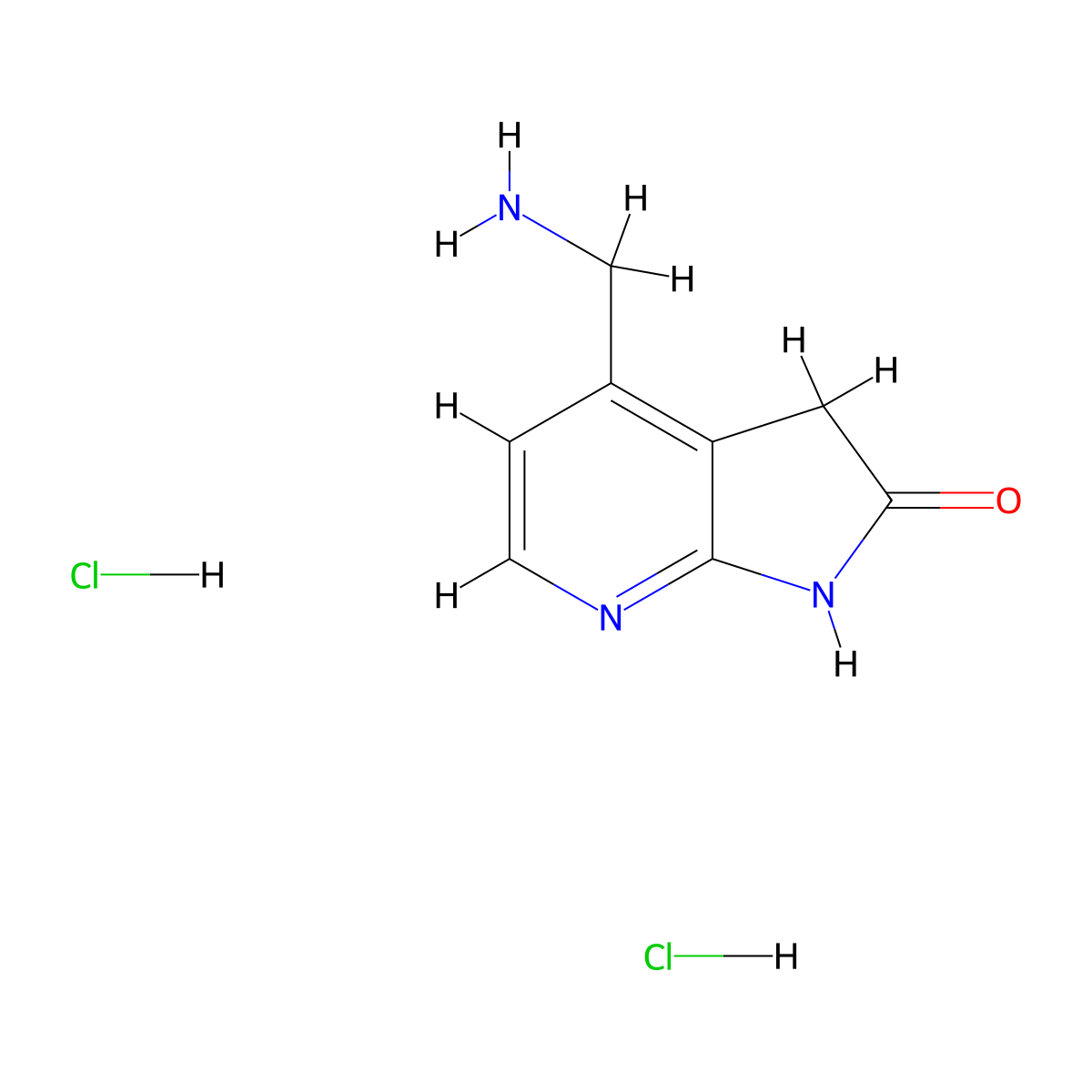 4-(Aminomethyl)-1H,2H,3H-pyrrolo[2,3-b]pyridin-2-one dihydrochloride molecular structure, CAS 1818847-61-8