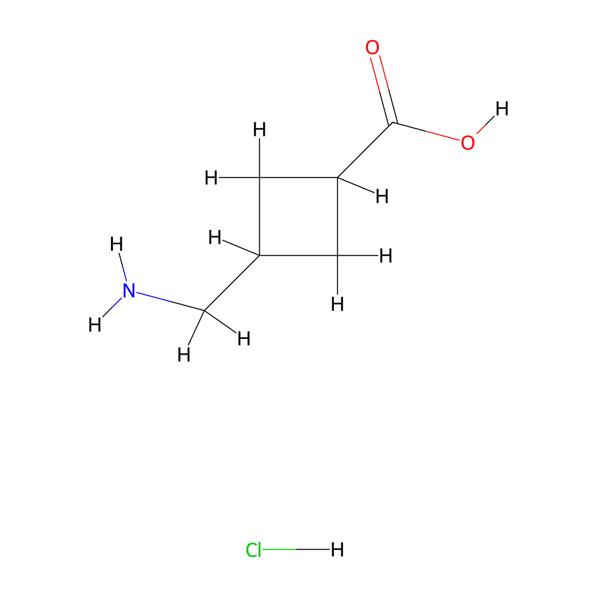3-(Aminomethyl)cyclobutane-1-carboxylic acid hydrochloride molecular structure, CAS 1818847-68-5