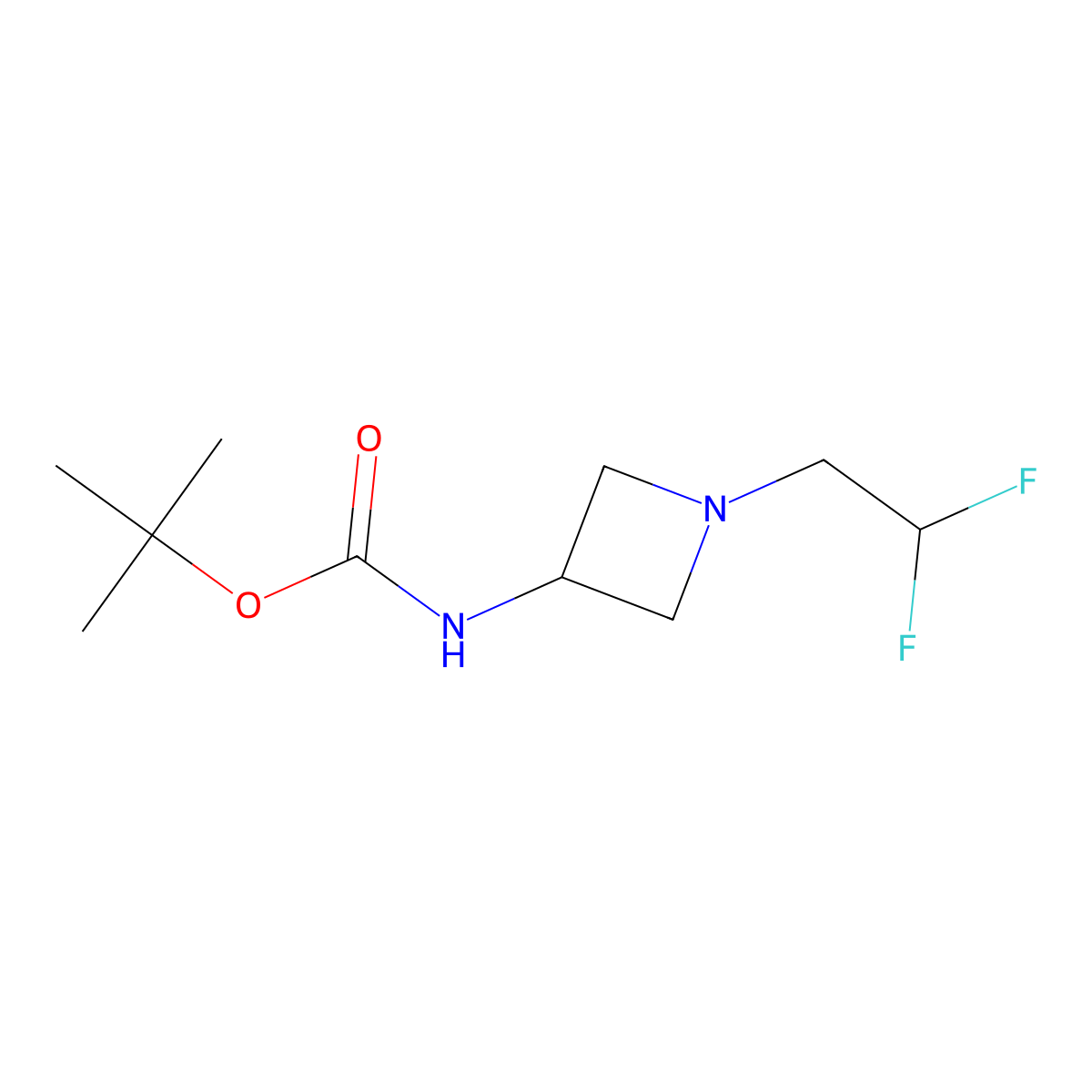 tert-Butyl N-[1-(2,2-difluoroethyl)azetidin-3-yl]carbamate molecular structure, CAS 1818847-71-0