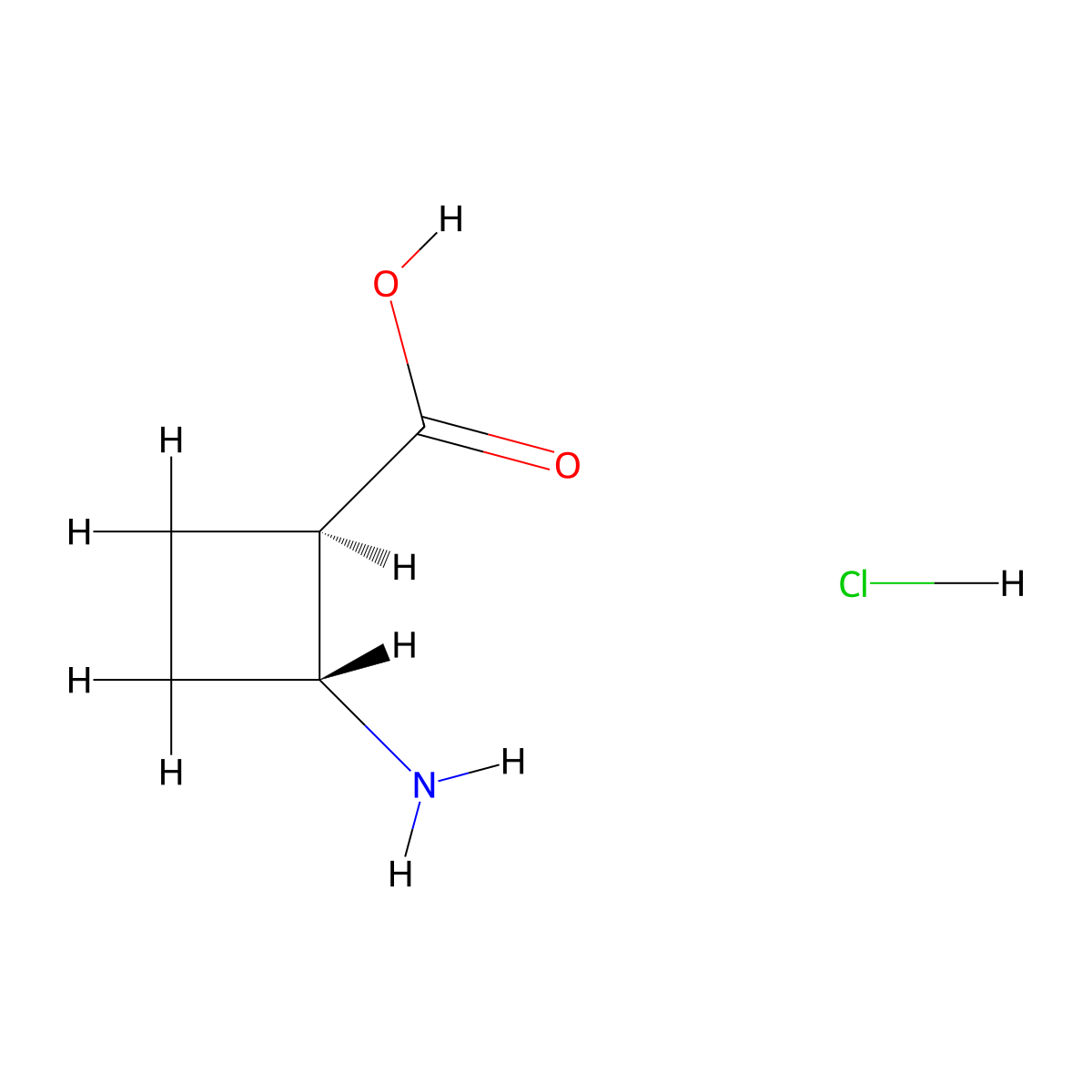 rac-(1R,2R)-2-aminocyclobutane-1-carboxylic acid hydrochloride molecular structure, CAS 1818847-78-7