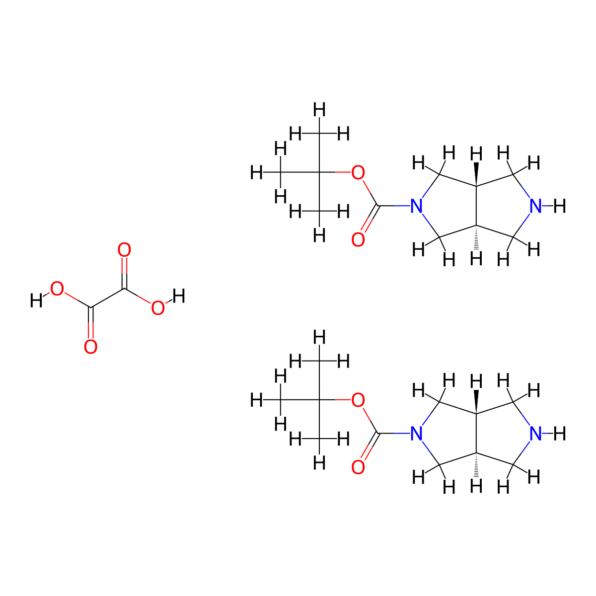 tert-Butyl (3aS,6aS)-rel-octahydropyrrolo[3,4-c]pyrrole-2-carboxylate hemioxalate molecular structure, CAS 1818847-81-2