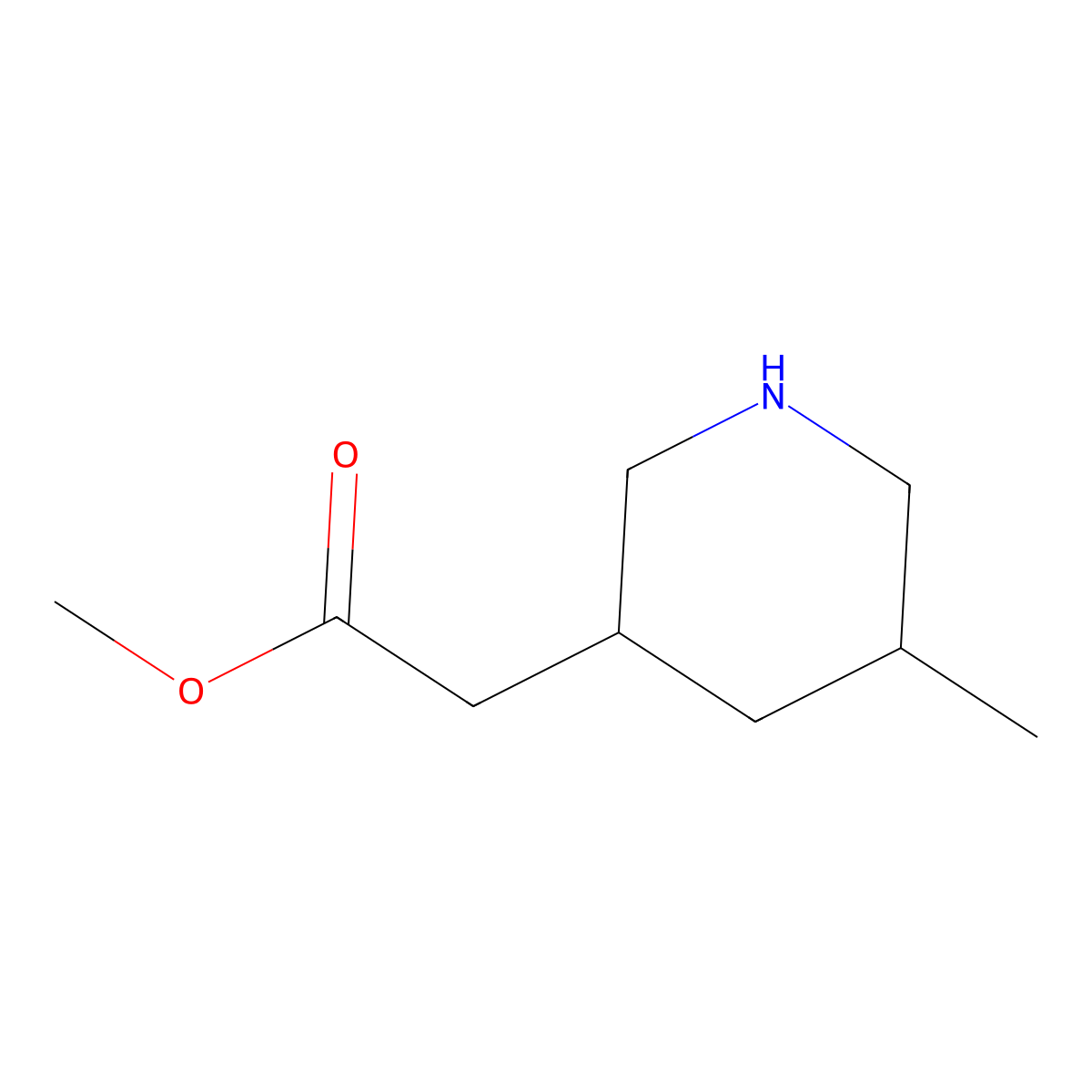 Methyl 2-(5-methylpiperidin-3-yl)acetate molecular structure, CAS 1818847-92-5