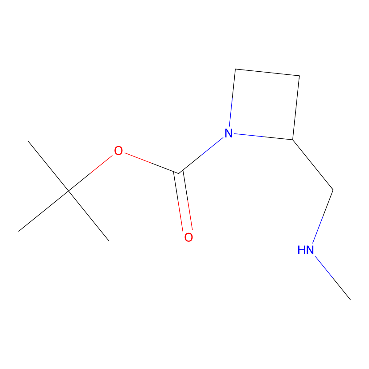 tert-Butyl (2S)-2-(methylaminomethyl)azetidine-1-carboxylate molecular structure, CAS 1818864-93-5
