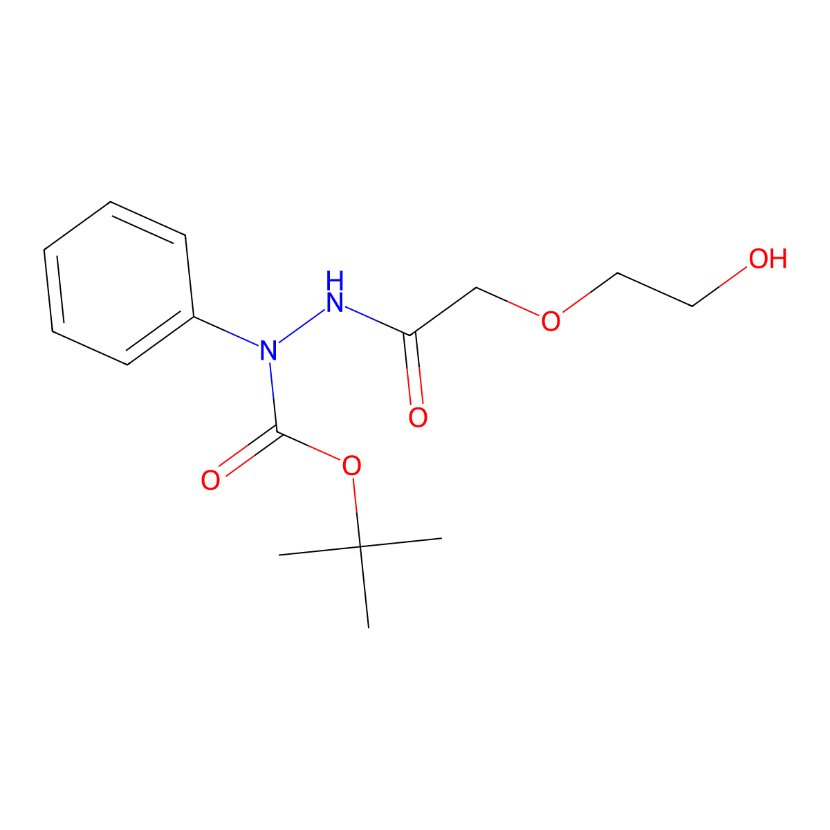 Tert-butyl 2-(2-(2-hydroxyethoxyl)acetyl)-1-phenylhydrazine carboxylate molecular structure, CAS 1818871-30-5