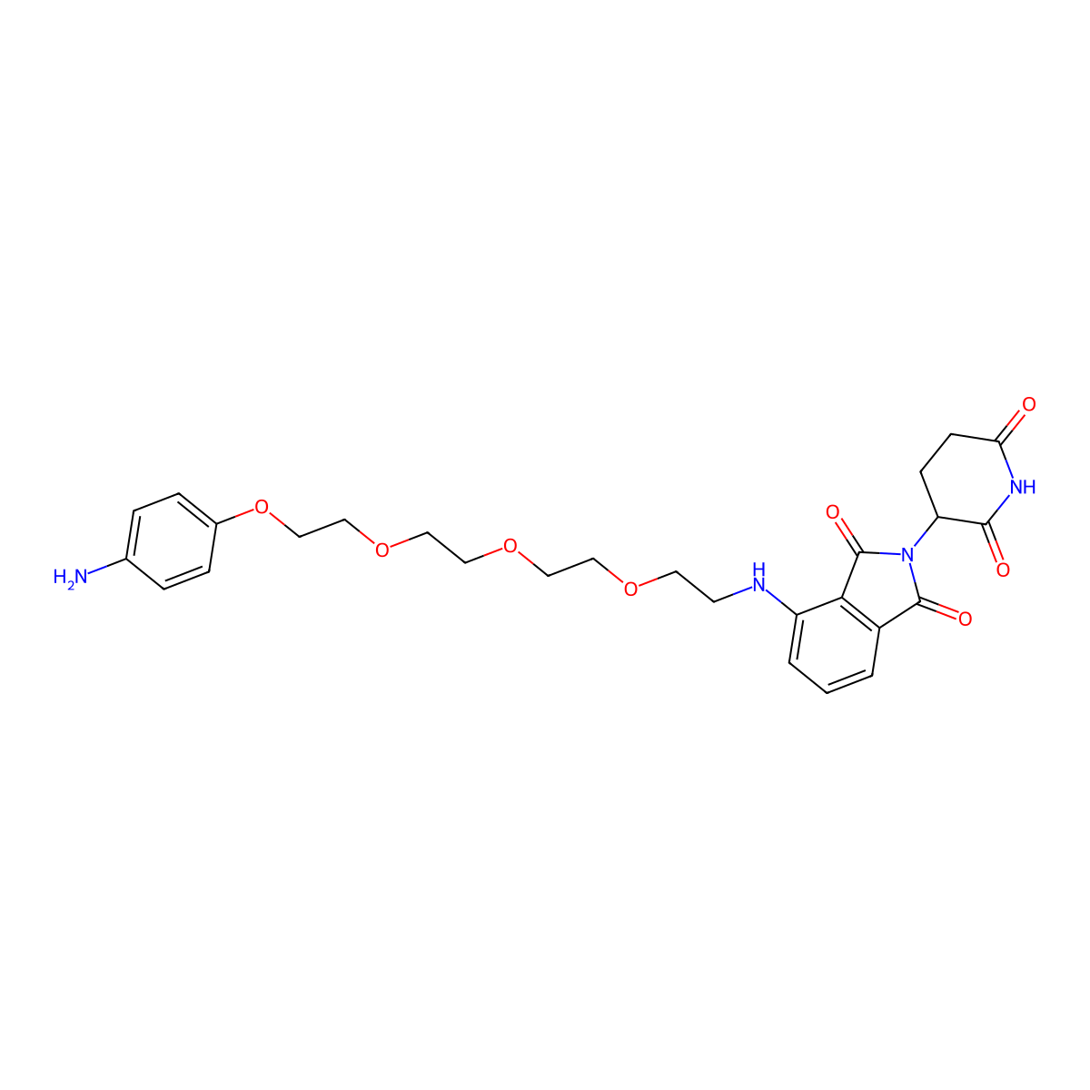 4-((2-(2-(2-(2-(4-Aminophenoxy)ethoxy)ethoxy)ethoxy)ethyl)amino)-2-(2,6-dioxopiperidin-3-yl)isoindoline-1,3-dione molecular structure, CAS 1818885-63-0