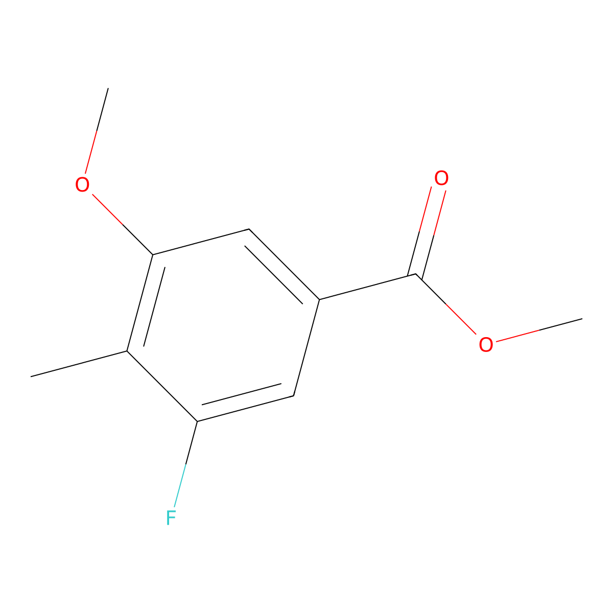 Methyl 3-fluoro-5-methoxy-4-methylbenZoate molecular structure, CAS 1818898-20-2