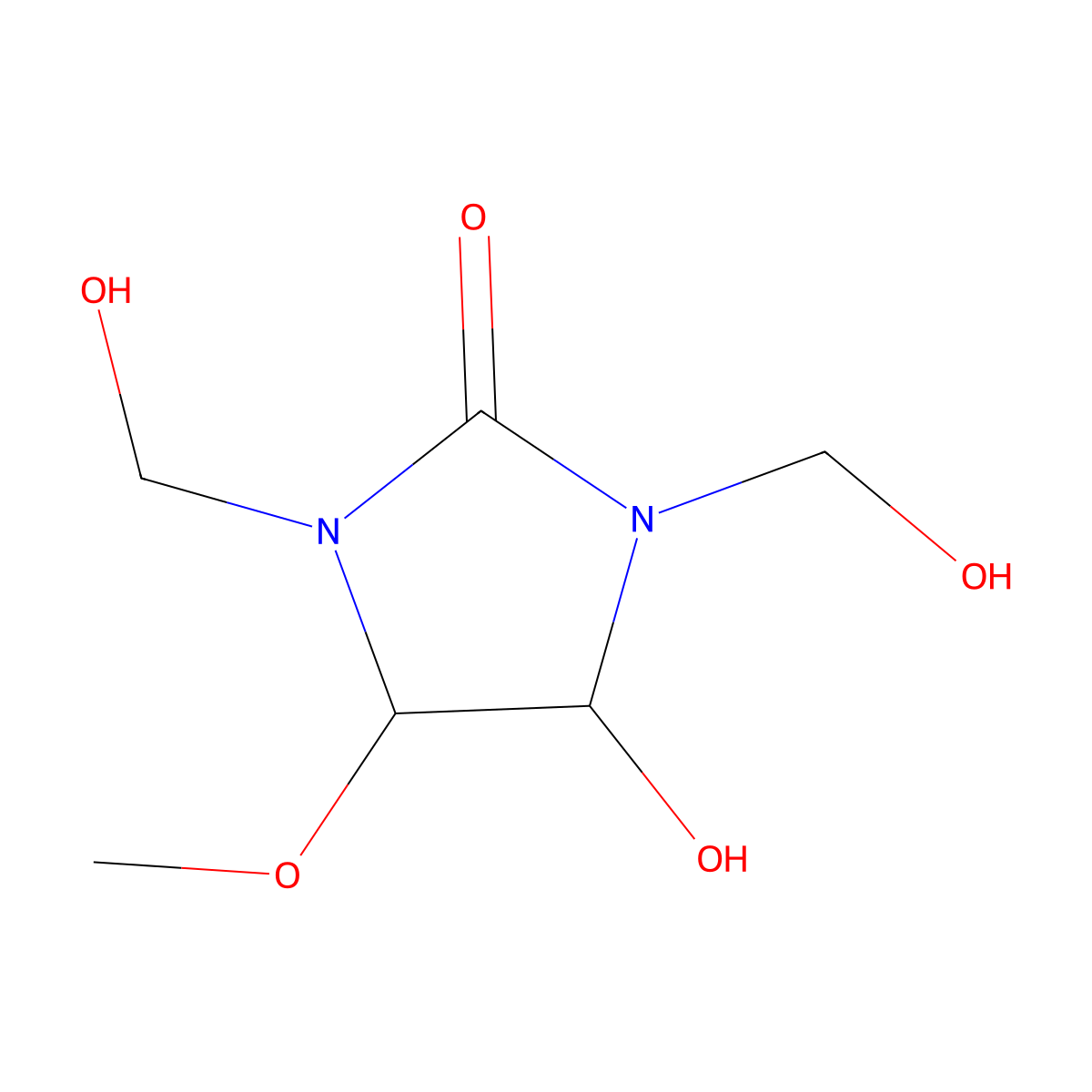 4-Hydroxy-1,3-bis(hydroxymethyl)-5-methoxyimidazolidin-2-one molecular structure, CAS 18191-00-9