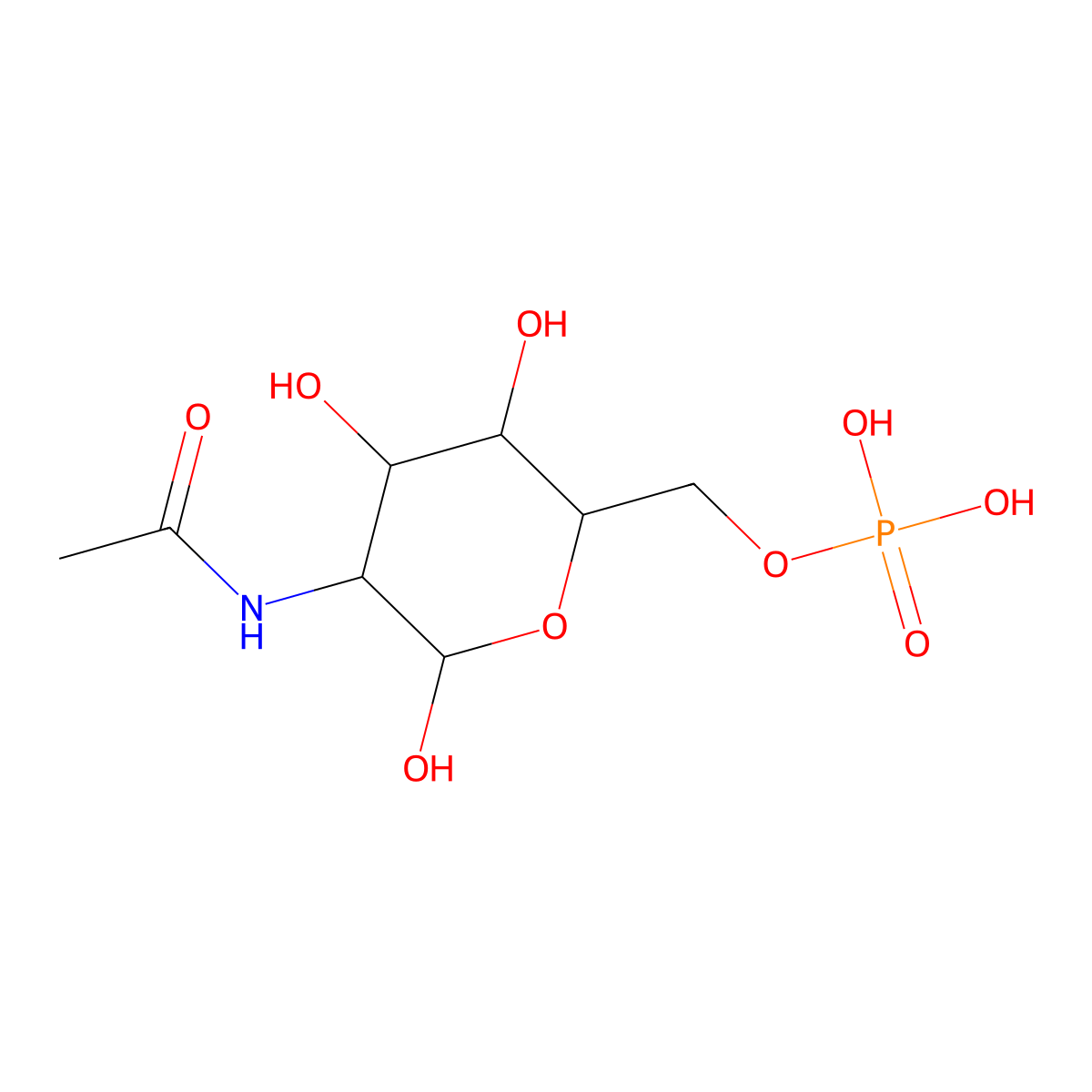 N-Acetyl-D-Glucosamine 6-Phosphate molecular structure, CAS 18191-20-3
