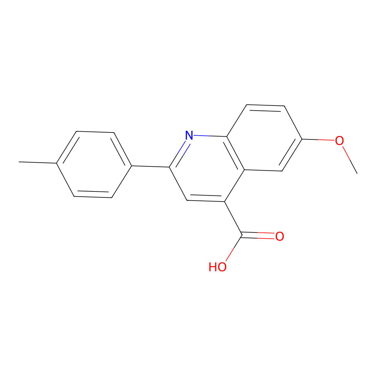 6-Methoxy-2-(4-methylphenyl)quinoline-4-carboxylic acid molecular structure, CAS 18193-09-4