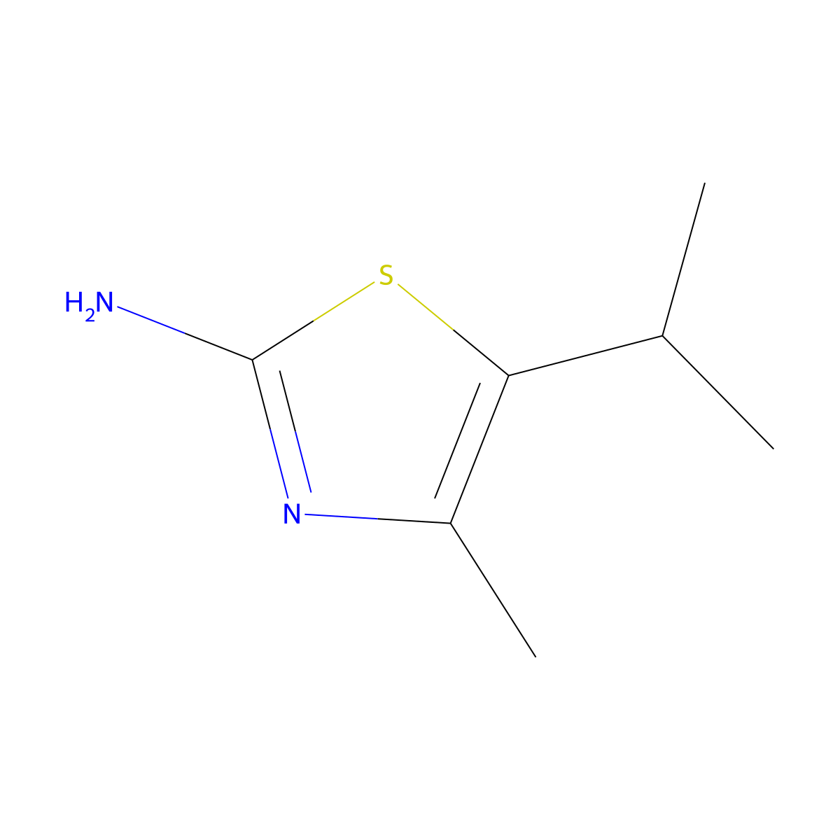 4-Methyl-5-(propan-2-yl)-1,3-thiazol-2-amine molecular structure, CAS 18193-59-4