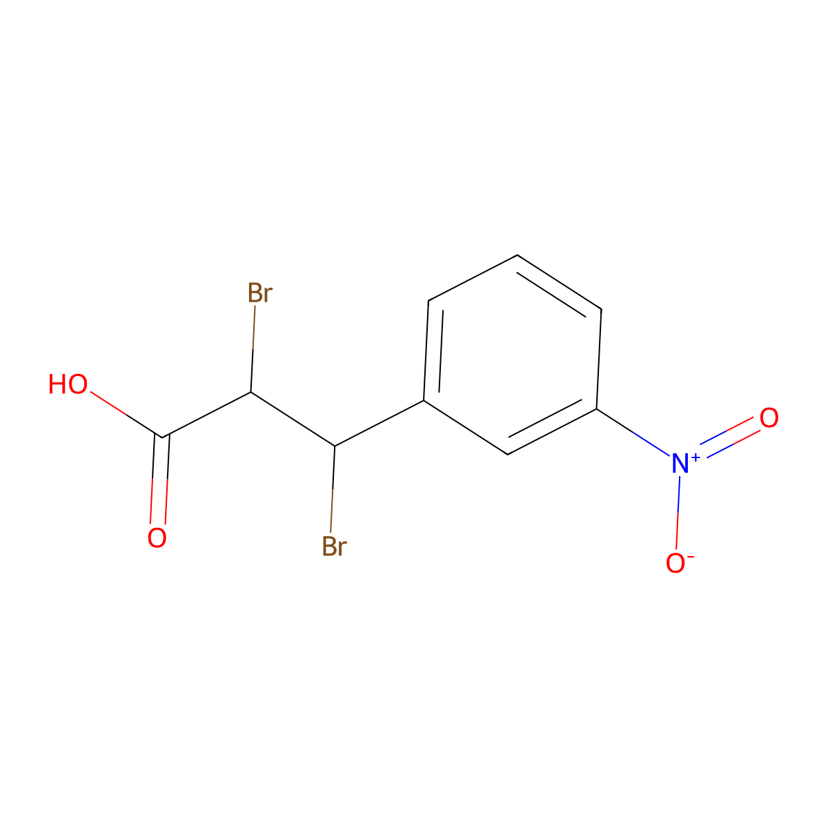 2,3-Dibromo-3-(3-nitrophenyl)propanoic acid molecular structure, CAS 18193-72-1
