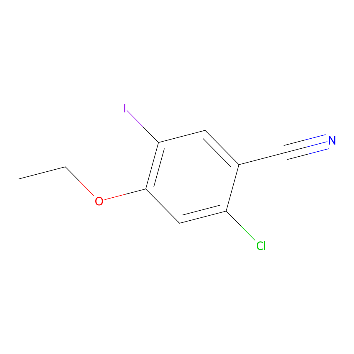 2-Chloro-4-ethoxy-5-iodobenzonitrile molecular structure, CAS 1819332-89-2