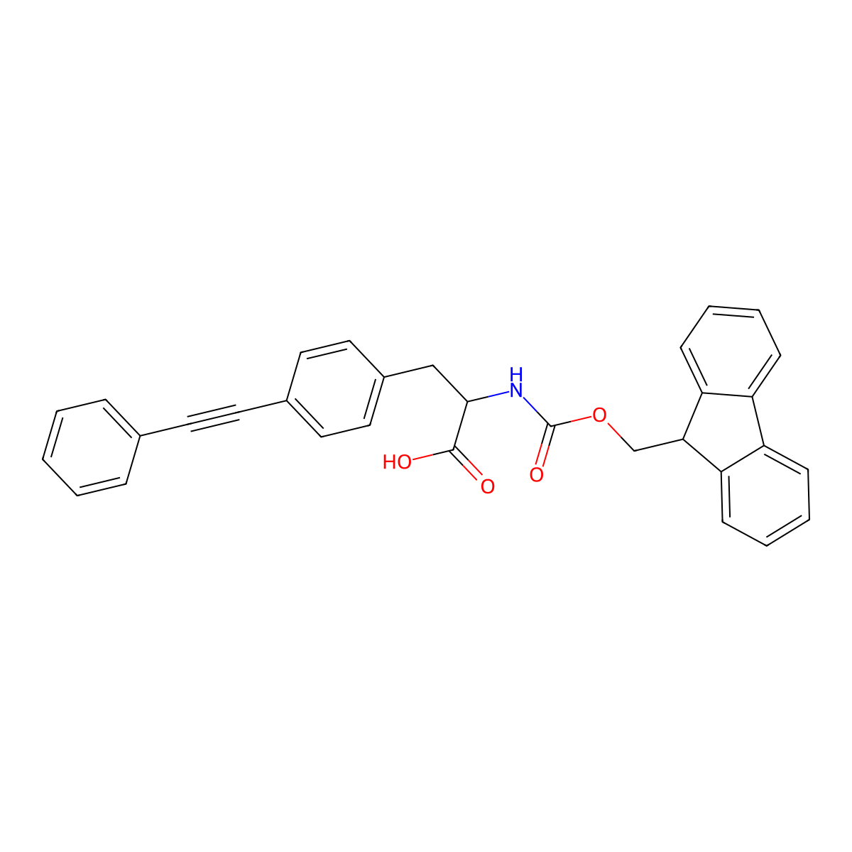 (2S)-2-(9H-fluoren-9-ylmethoxycarbonylamino)-3-[4-(2-phenylethynyl)phenyl]propanoic acid molecular structure, CAS 1819336-45-2