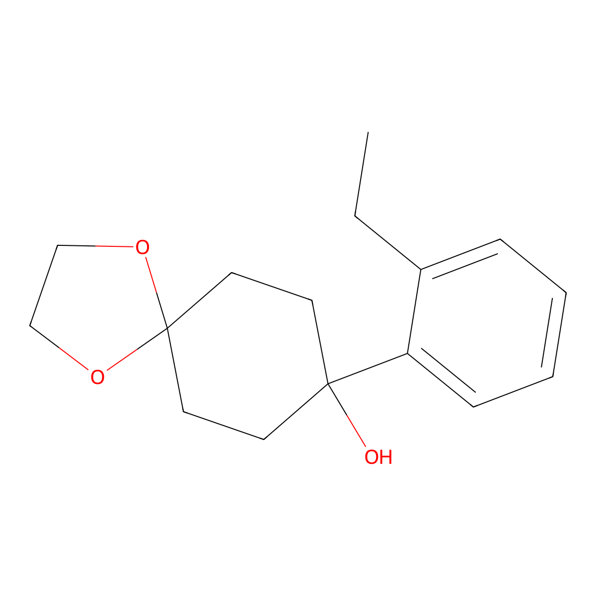 8-(2-Ethylphenyl)-1,4-dioxaspiro[4.5]decan-8-ol molecular structure, CAS 1819366-97-6