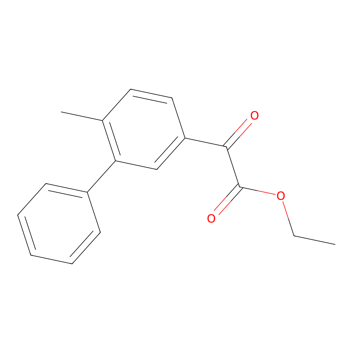 Ethyl 6-methyl-alpha-oxo[1,1'-biphenyl]-3-acetate molecular structure, CAS 1819368-13-2