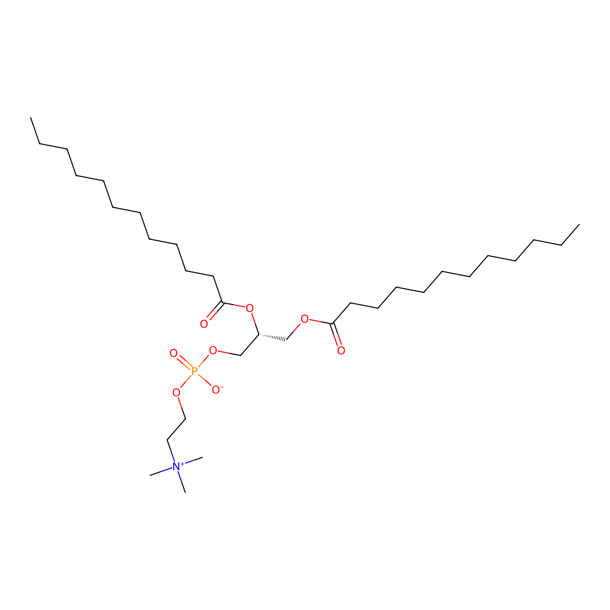 1,2-Dilauroyl-sn-glycero-3-phosphocholine molecular structure, CAS 18194-25-7