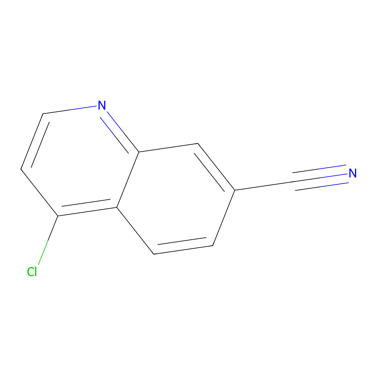 4-Chloroquinoline-7-carbonitrile molecular structure, CAS 181950-55-0