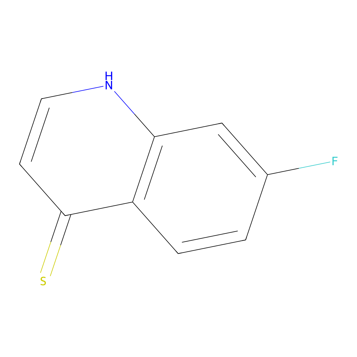 7-Fluoroquinoline-4(1H)-thione molecular structure, CAS 181950-69-6