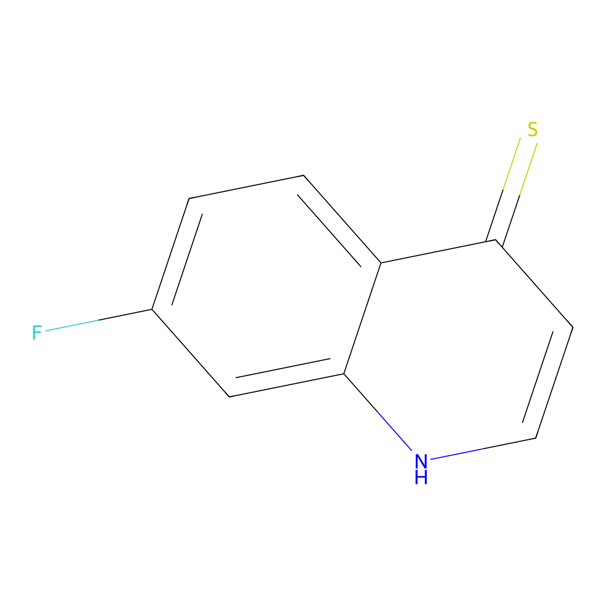 7-Fluoroquinoline-4(1H)-thione molecular structure, CAS 181950-69-6