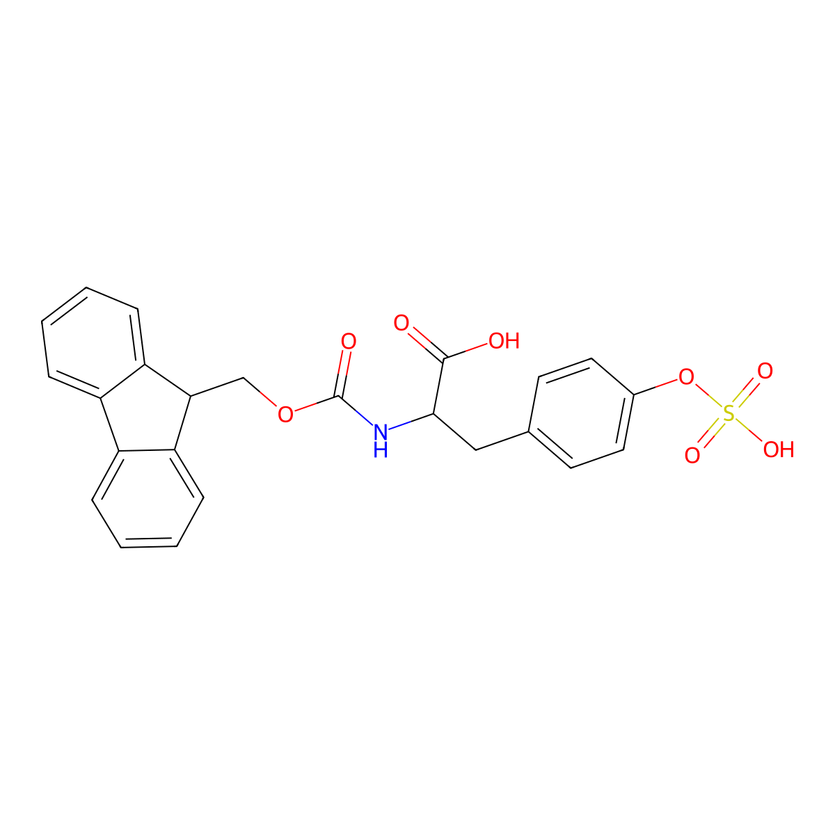 Fmoc-Tyr(SO3H)-OH molecular structure, CAS 181952-24-9