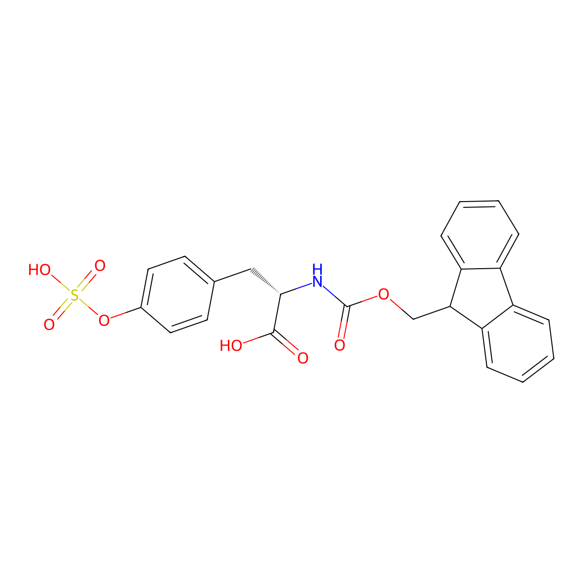 Fmoc-Tyr(SO3H)-OH molecular structure, CAS 181952-24-9