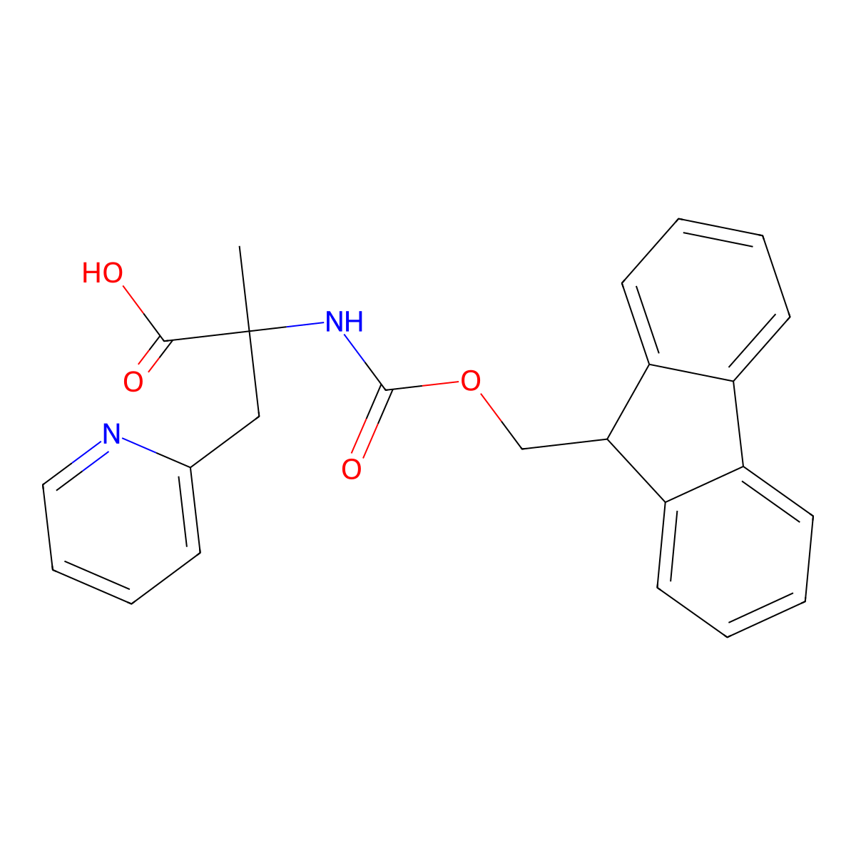 2-({[(9H-fluoren-9-yl)methoxy]carbonyl}amino)-2-methyl-3-(pyridin-2-yl)propanoic acid molecular structure, CAS 181953-61-7