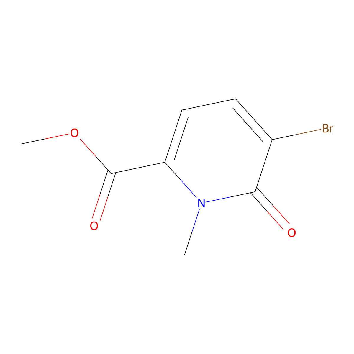Methyl 5-Bromo-1-methyl-6-oxo-1,6-dihydropyridine-2-carboxylate molecular structure, CAS 181954-49-4