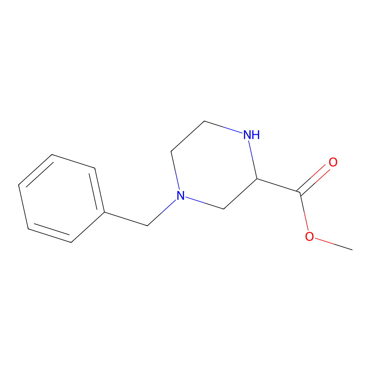 Methyl 4-benzylpiperazine-2-carboxylate molecular structure, CAS 181955-94-2