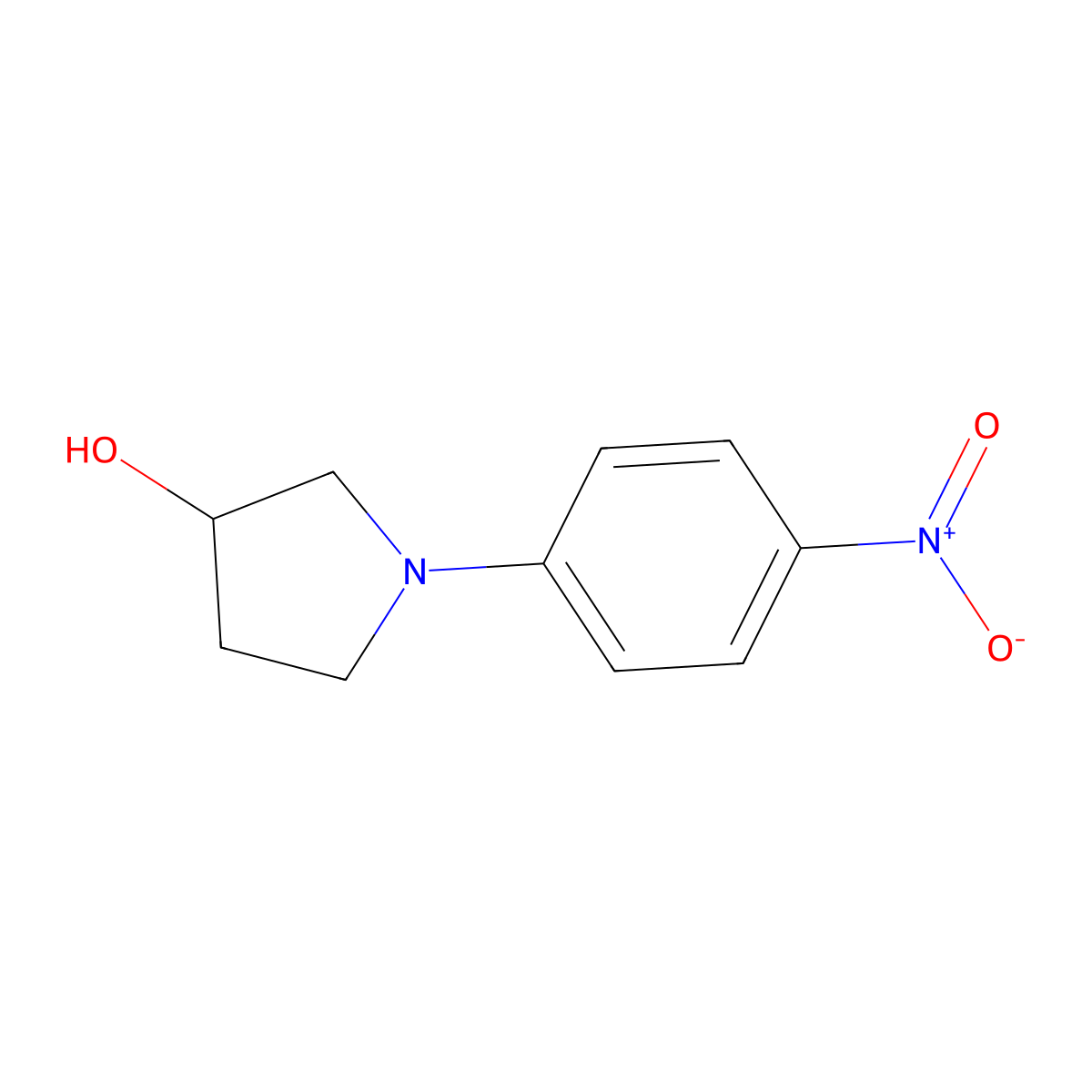 (3R)-1-(4-nitrophenyl)pyrrolidin-3-ol molecular structure, CAS 181959-79-5