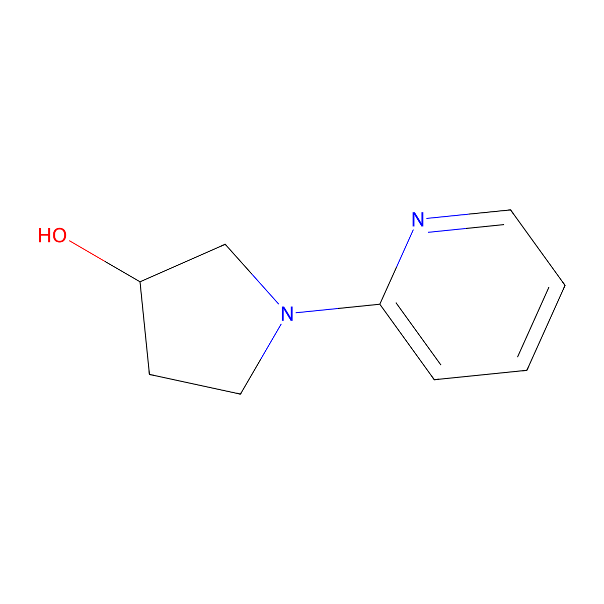 (3R)-1-(pyridin-2-yl)pyrrolidin-3-ol molecular structure, CAS 181959-80-8
