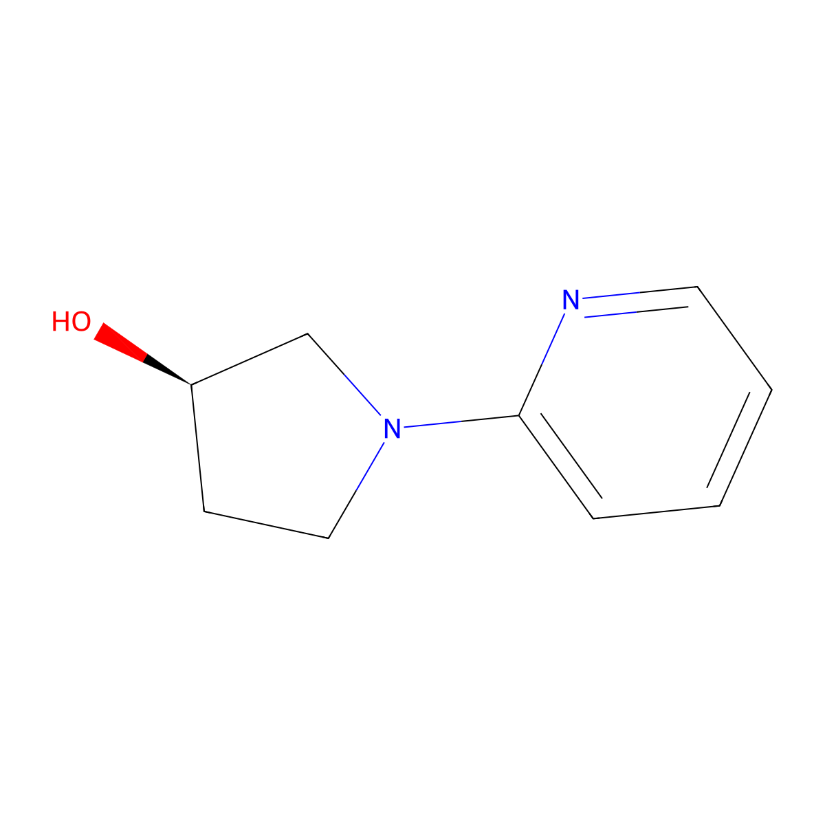 (3R)-1-(pyridin-2-yl)pyrrolidin-3-ol molecular structure, CAS 181959-80-8